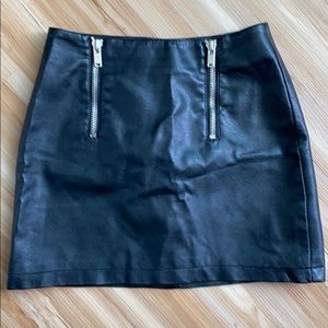 Sexy Black Leather Mini Skirt